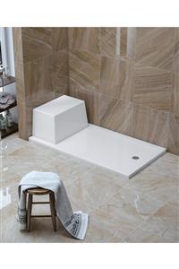 Stina Bond Monoflat 80x100x6.5 Dikdörtgen Oturmalı Duş Teknesi