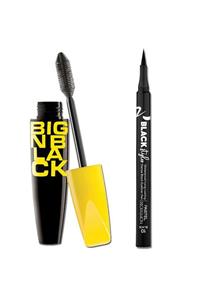 Pastel Big N Black Siyah Maskara & Profashion Black Styler Suya Dayanıklı Yoğun Eyeliner Kalem 10 Siyah