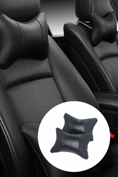 AutoFresh Renault Clio 4 2015-2016 Koltuk Kılıfı Uyumlu Yastık Seti 2li Suni Deri Spor Model - Siyah