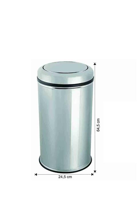 KGGOLDPAPER 7920 Dokunmatik Paslanmaz Çöp Kovası 27 Litre (döner Kapaklı)
