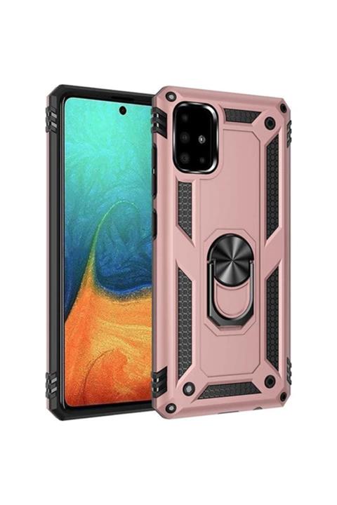 Samsung Galaxy A51 Kılıf Military Armor Ring Case Tank Zırh Yüzüklü Standlı