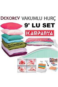 Vakum Hurcu Dekorev Vakumlu Poşet 9 Parça Hurç Vakumlu Torba Vakumlu Saklama Hurcu Jumbo + Xxl + L Boyut