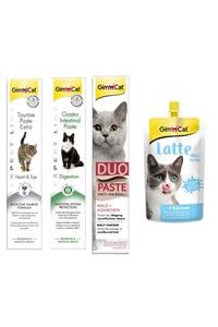 Gimcat Taurine 50gr + Gastro 50gr +Tavuklu Anti-hairball Malt 50gr Kedi Macunları + Sıvı Kedi Sütü 200ml