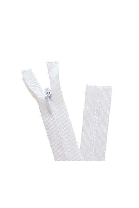 İkizler 10 Adet Beyaz Gizli Fermuar 60 Cm