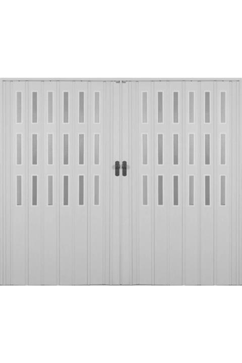 ERİKMANN Akordiyon Pvc Kapı -207 X 265 Renkli Camlı Çift Açılım
