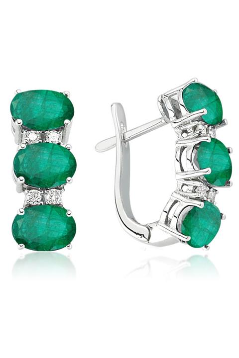 Emel Pırlanta 4.91 Ct. Pırlanta Zümrüt Küpe