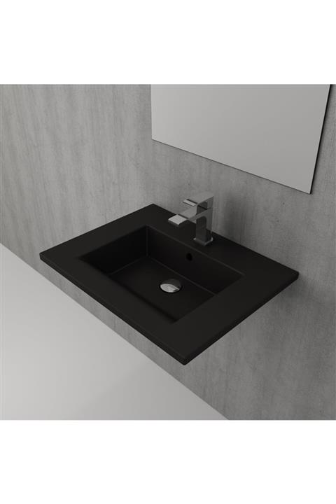 Bocchi Mılano Etajerli Lavabo 60 Cm - Mat Siyah