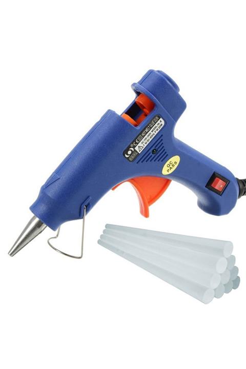 Anadolu Strong 60 Watt Sıcak Silikon Tabancası 5 Adet Çubuk Slikon Çekme Eritme Tabanca Şeffaf Mum Yapıştırıcı