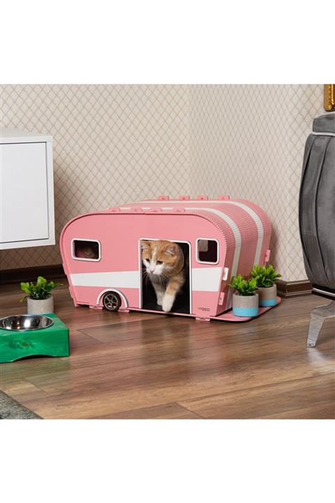 Atölye Zed Karavan Kedi Evi Şeker Pembesi