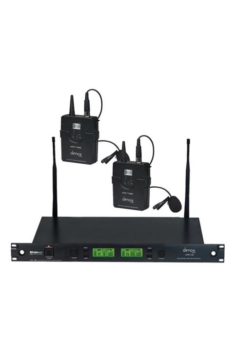 Denox Atr-720 Uhf Band Çift Yaka Telsiz Mikrofon Seti