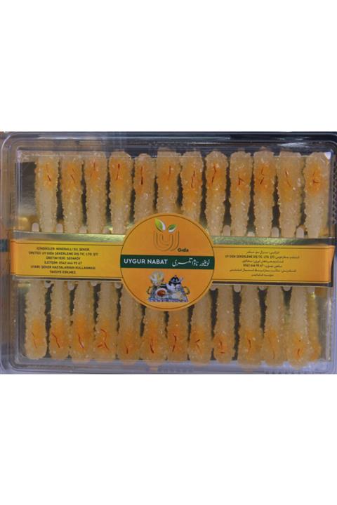 UY GIDA Nöbet Şekeri 24 Adet Çubuklu Nebat Safran Yapıştırılmış Özel Paket