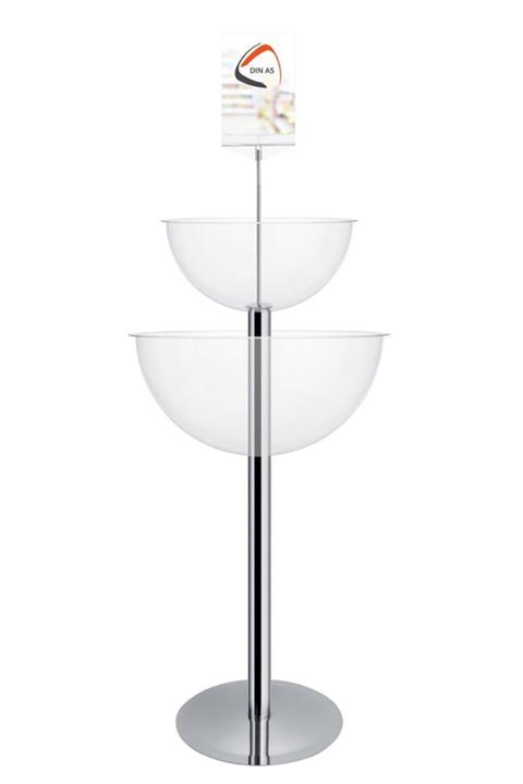 asPOS Display Metal Ayaklı Çift Çanaklı Stand