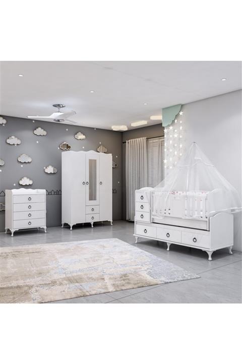 Garaj Home Elfin Büyünen Asansörlü Bebek Odası Takımı - Yatak Ve Uyku Seti Kombinli- Uykuseti Mavi