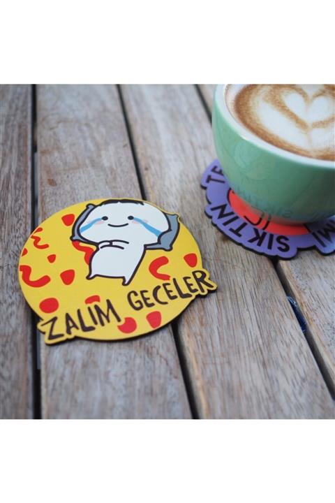 Dashing Look Zalım Geceler Ahşap Bardak Altlığı