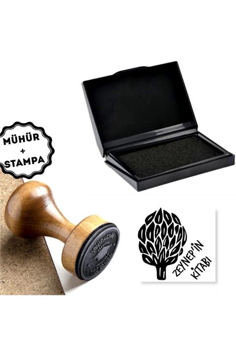 EHediyeci Kişiye Özel Isim Yazılı Ahşap Kitap Mührü - A840