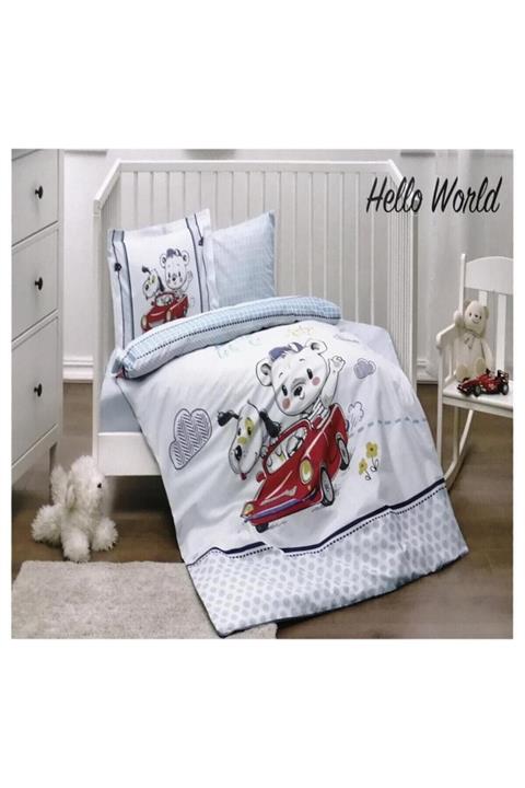 Özdilek Hello World Bebek Nevresim Takımı Mavi