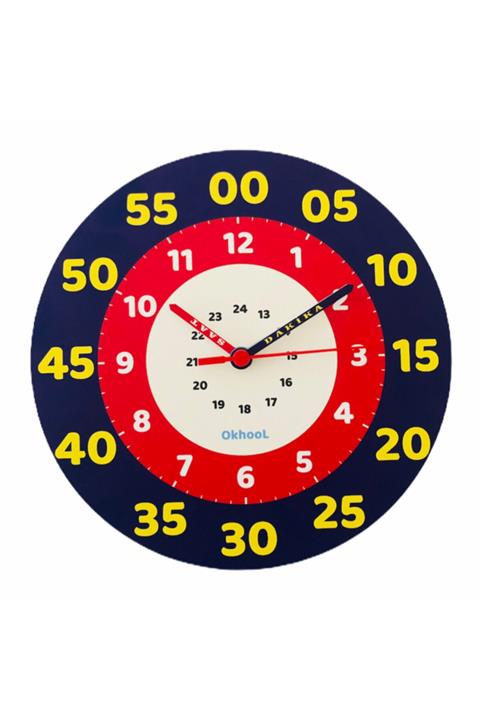 Okhool Eğitici Çocuk Duvar Saati 25 Cm Ahşap Model 1