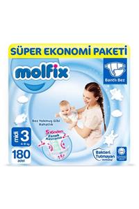 Molfix Bebek Bezi 3 Beden Midi Mega Avantaj Paketi 180 Adet