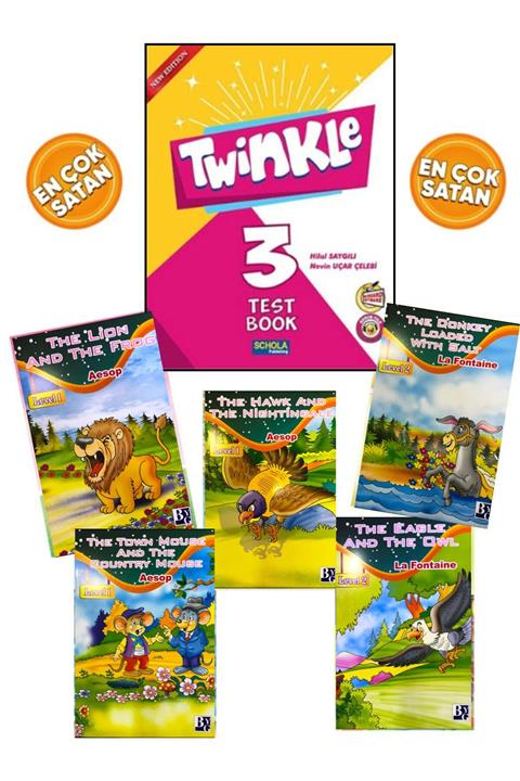 Schola Publishing Yayınları 3.sınıf Twinkle Test Book+öğrencilerimizin Zevkle Okuyacağı Ingilizce Hikaye Seti