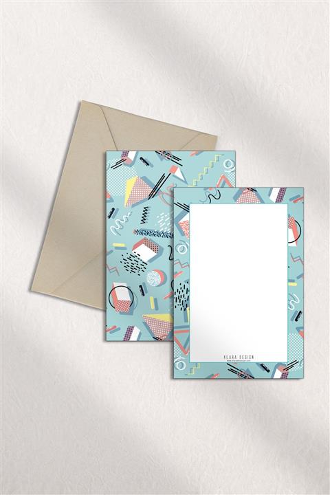 Klara Aksesuar Abstract Kartpostal & Zarf Seti