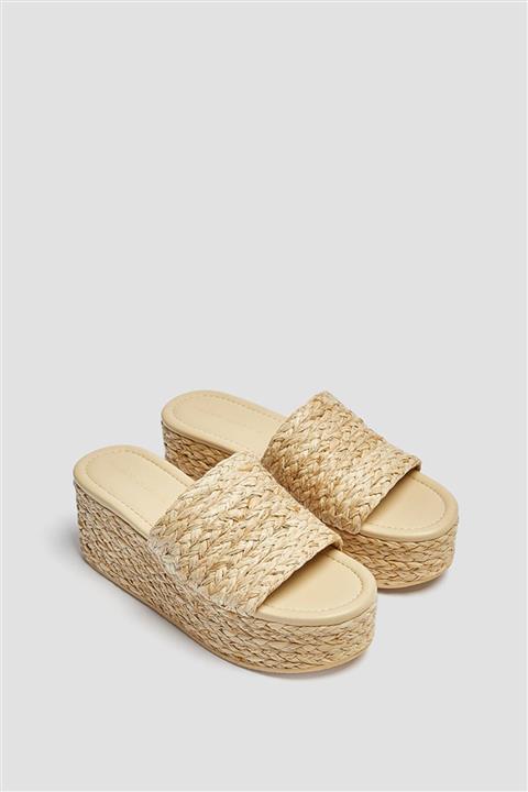 Pull & Bear Örgülü Dolgu Topuk Sandalet