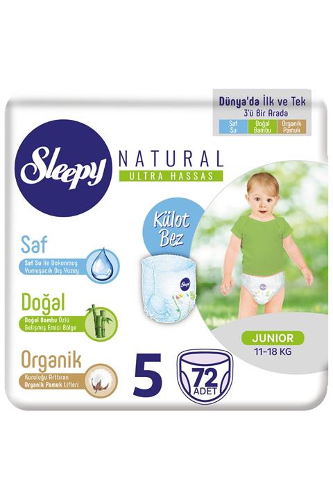 Sleepy Natural Külot Bez 5 Numara Junior 72 Adet (11-18 Kg)