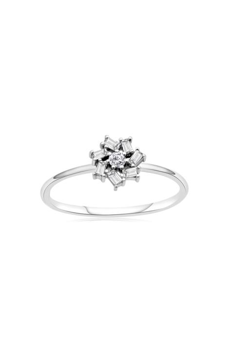 Smyrna Jewelry 14k Minimalist Papatya Pırlanta Yüzük