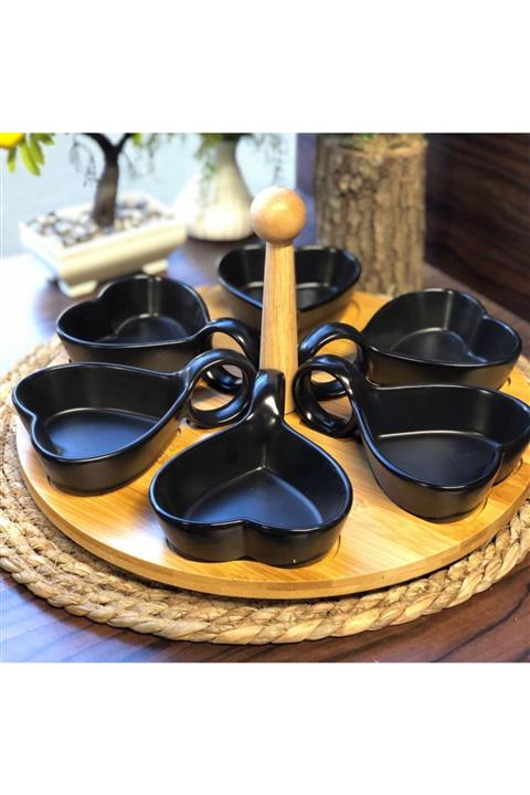 Şahane Pazar Arow Lanzo Döner Stantlı 6'lı Kalp Sosluk & Çerezlik Tr-2244 Fma01957