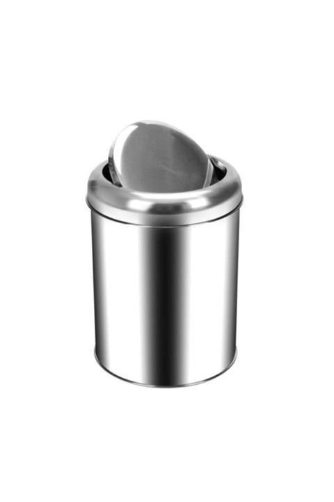 Globy Efor Metal Paslanmaz Pratik Kapak Çöp Kovası 32 Litre