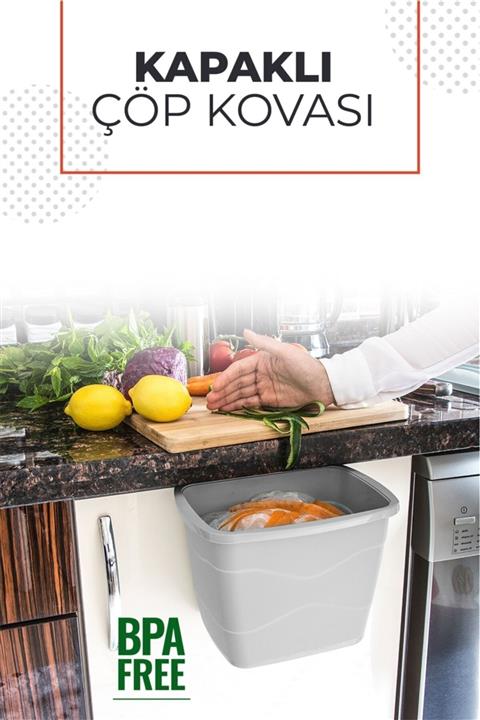 Nandy Home Pratik Kapaklı Çöp Kovası