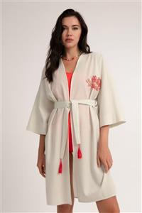 Pattaya Kadın Yıldız Nakışlı Kimono P21s201-5957