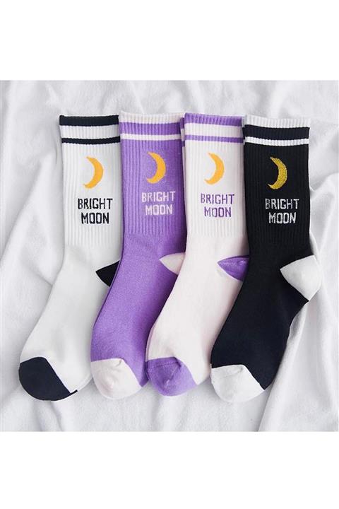 CARNAVAL SOCKS 4'lü Brıght Moon Desenli Spor Çorap