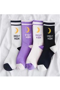 CARNAVAL SOCKS 4'lü Brıght Moon Desenli Spor Çorap