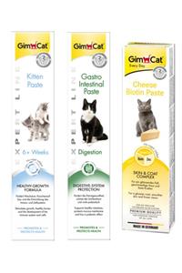 Gimcat Kitten Paste 50 gr + Gastro Paste 50 gr + Paste Biotin Peynirli Kedi Macunu 50 gr