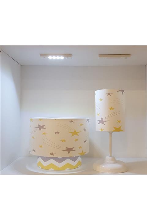 Bebaks Zizaglı Yılıdızlı Bebek Avize Seti