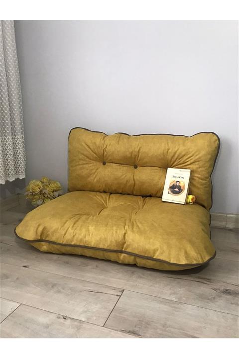 Lavinia Puf Lavinia Petek Önü Palet Yer Minderi Ikili Takım Hardal