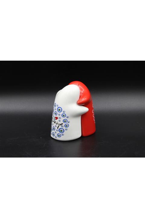 METTREND Dekoratif Seramik Hayalet Tuzluk ve Biberlik