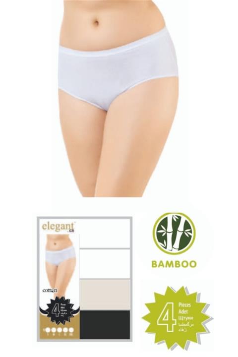 Elegant Kadın Bambu Yüksek Bel Maxi Külot 4 lü Paket