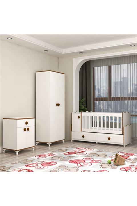 Garaj Home Pırlanta Yıldız 2 Kapaklı Bebek Odası Takımı - Sümela