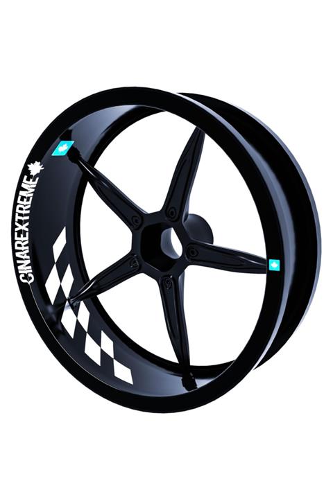 Çınar Extreme Flag Damalı Süt Beyaz İç Jant Şeridi Sticker