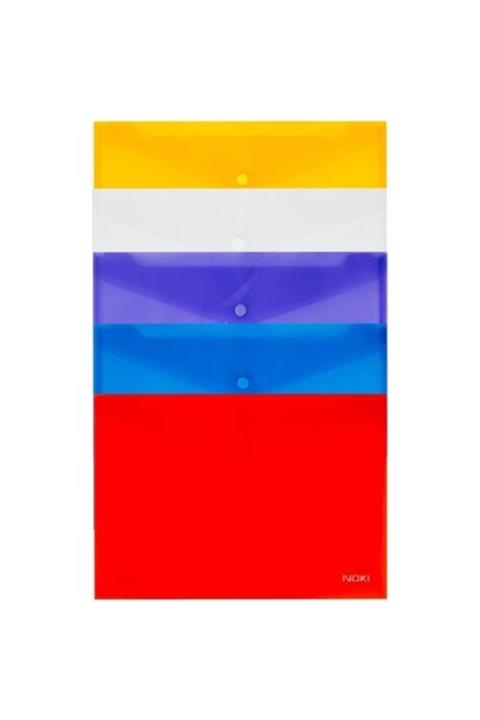 Noki 5 Renk A4 Çıtçıtlı Zarf Dosya