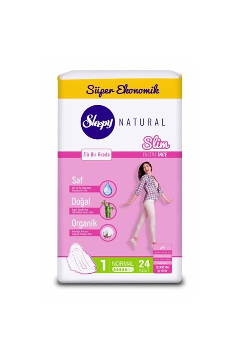 Sleepy Hijyenik Ped Natural Slim Normal 24'lü