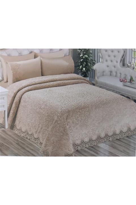 Homeland Miss Larme Fransız Dantelli Battaniye Seti Yatak Örtüsü 6 Parça