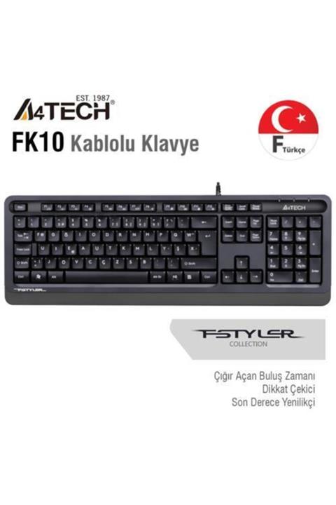 A4 Tech Fk10 F Usb Kablolu Mm Klavye Gri