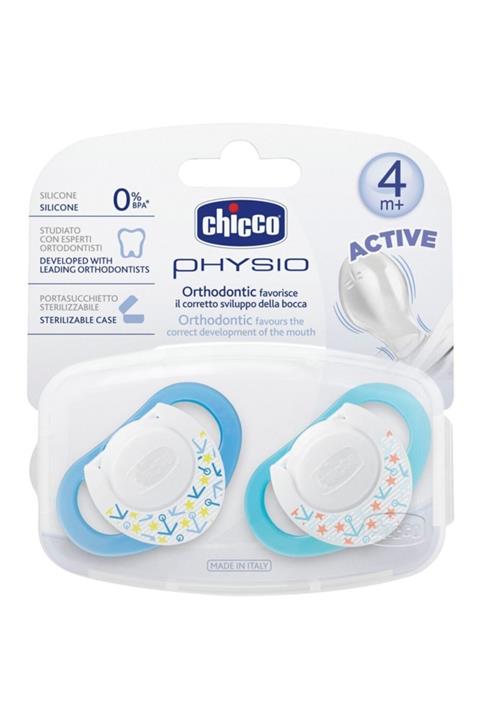Chicco Physio Silikon Emzik 4m+ 2'li - Mavi