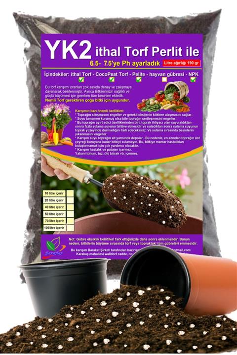 İthal 50 Lt- Yk2 Cocopeat Perlit Ile + Torf. Çiçek Ve Sebze Için Toprak)