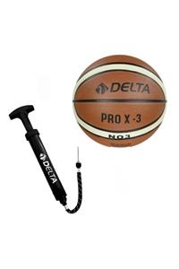 Delta Pro X Deluxe Kauçuk 3 Numara Basketbol Topu + Top Pompası