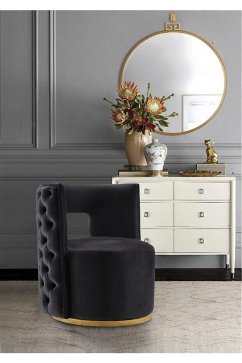 ERİZA 360 Derece Döner Makyaj Sandalyesi (siyah)