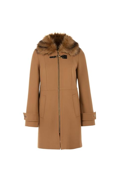 Ekol Kürk Yaka Kaşe Kaban