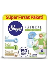 Sleepy Natural Külot Bez 4 Numara Maxi Süper Fırsat Paketi 150 Adet